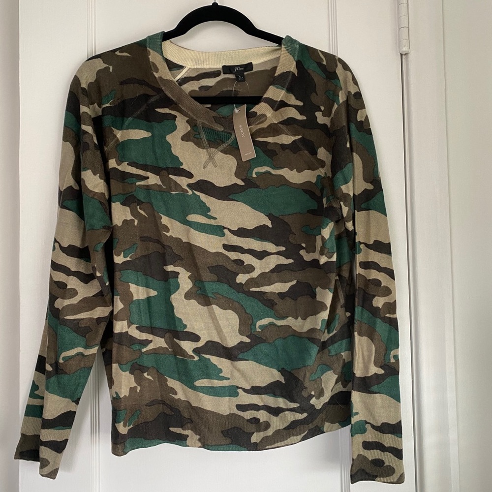 Jcrew Camo crewneck sweater
